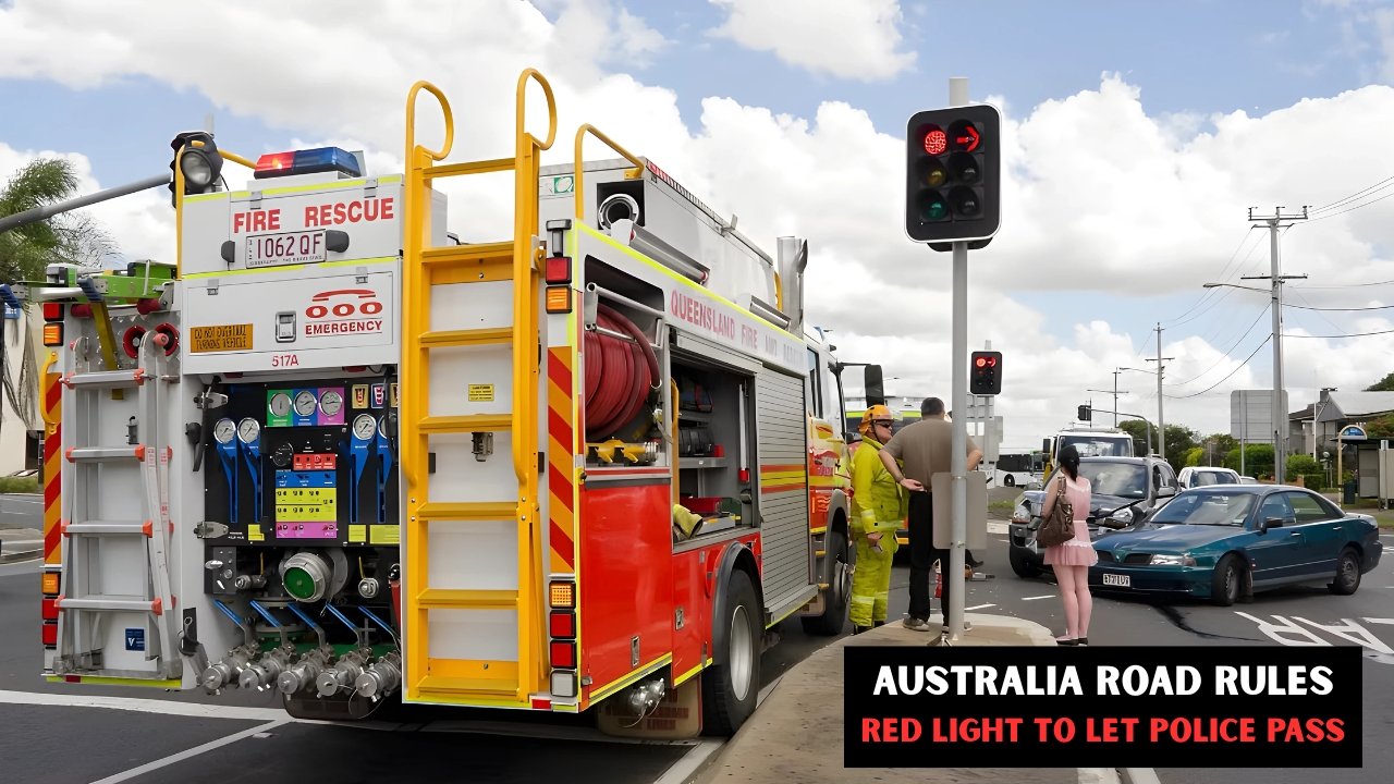 Australia Road Rules Red Light to Let Police Pass