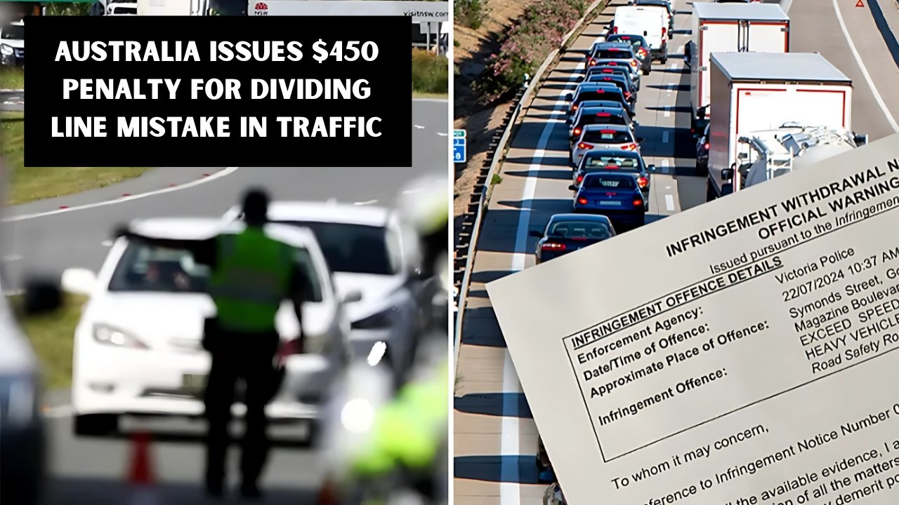 Australia Issues $450 Penalty for Dividing Line Mistake in Traffic