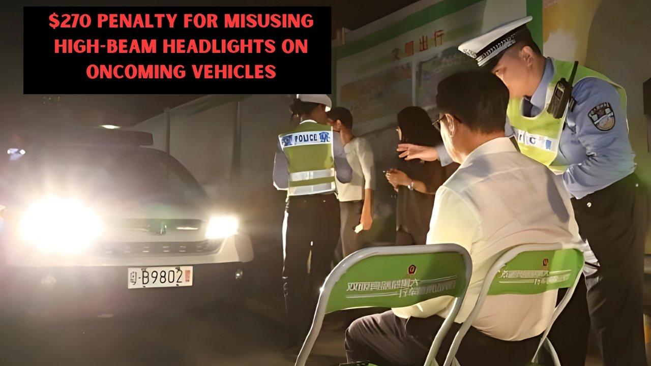 $270 Penalty for Misusing High-Beam Headlights on Oncoming Vehicles