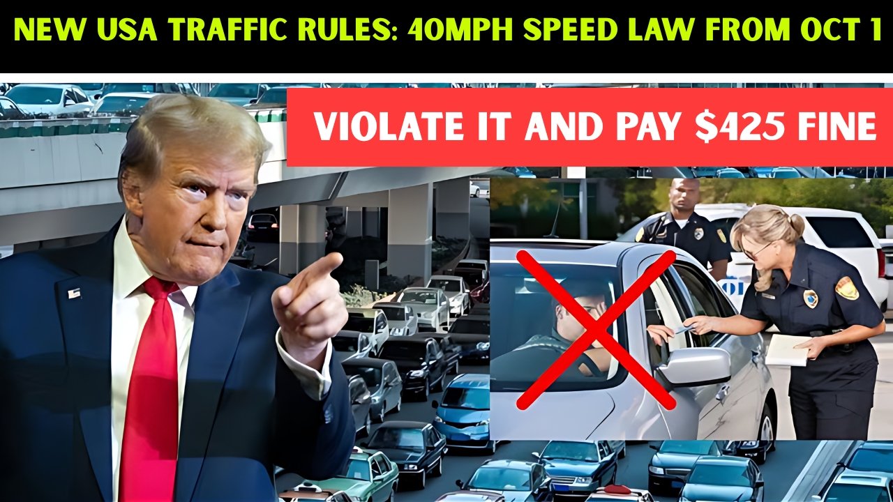 New USA Traffic Rules: 40mph Speed Law from Oct 1